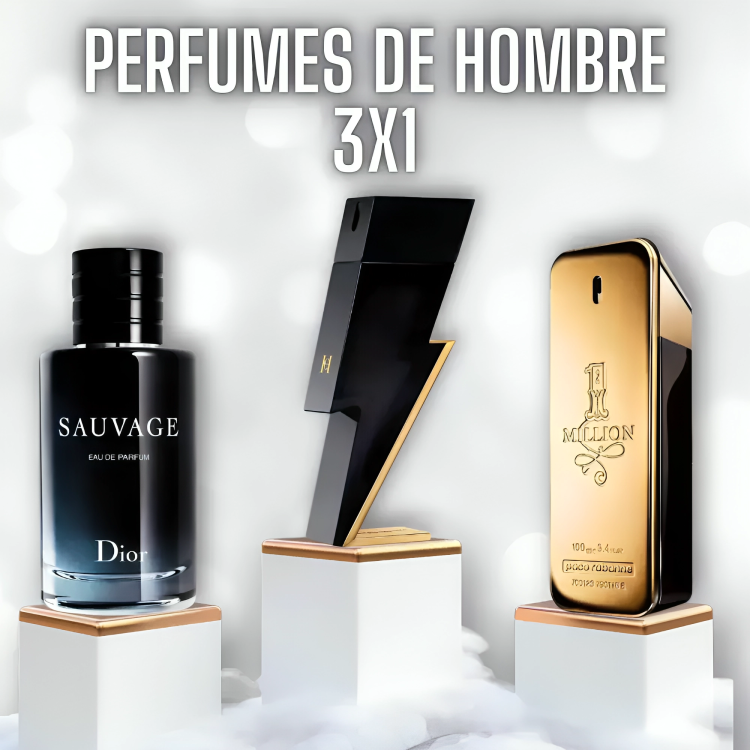 Sauvage Dior + One Million Paco Rabanne + Bad Boy (Compra 1 y Llevate 3)